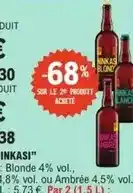 E.Leclerc Blonde 4% vol., 1,8% vol. ou ambrée 4.5% vol offre
