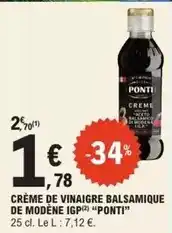 E.Leclerc Ponti - crème de vinaigre balsamique de modène igp offre