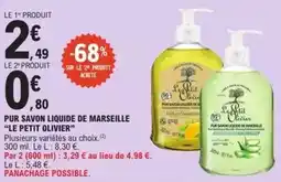 E.Leclerc Le petit olivier - pur savon liquide de marseille offre