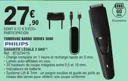 E.Leclerc Philips - tondeuse barbe series 3000 offre