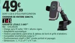 E.Leclerc Chargeur de voiture sans fil offre