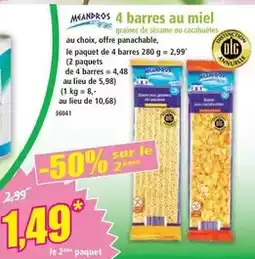 Norma 4 barres au miel offre