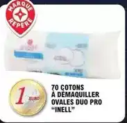 E.Leclerc 70 cotons a demaquiller ovales duo pro offre