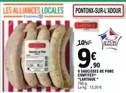 E.Leclerc Lartigue - 9 saucisses de porc confites offre
