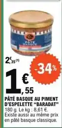 E.Leclerc Pâté basque au piment d'espelette offre
