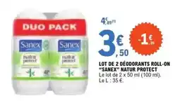 E.Leclerc Sanex - lot de 2 déodorants roll-on offre
