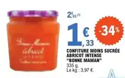 E.Leclerc Bonne maman - confiture moins sucrée abricot intense offre
