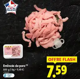 Lidl Emincés de porc offre