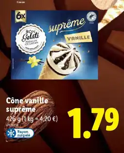 Lidl Cône vanille suprême offre