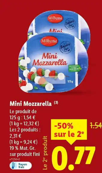 Lidl MILBONA Mini Mozzarella offre