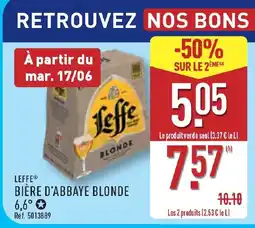 ALDI LEFE Bière d'abbaye blonde offre