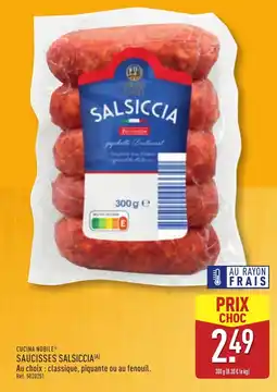 ALDI CUCINA NOBILE Saucisses salsiccia offre