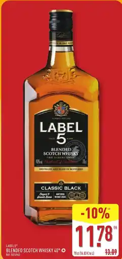 ALDI LABEL 5 Blended scotch whisky 40° offre