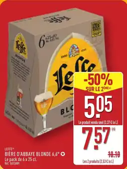 ALDI LEFFE Bière d'abbaye blonde 6,6° offre