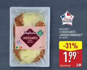 ALDI DAYLICIOUS 2 croissants jambon emmental offre