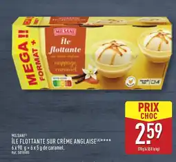 ALDI MILSANI Île flottante sur crème anglaise offre