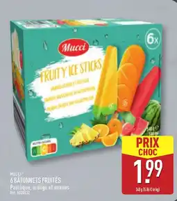 ALDI MUCCI 6 bâtonnets fruités offre