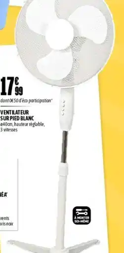 L'incroyable Ventilateur sur pied blanc offre