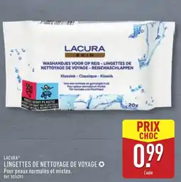 ALDI LACURA Lingettes de nettoyage de voyage offre