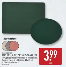 ALDI HOME CREATION Sets de table et dessous-de-verres offre