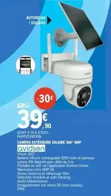 E.Leclerc Avidsen - camembert extérieur solare offre
