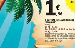E.Leclerc Magnum - 6 bâtonnets glacés amande offre