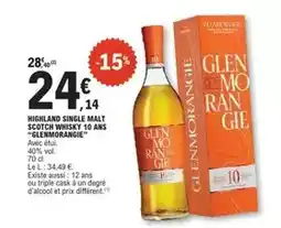 E.Leclerc Scotch - highland single malt scotch whisky 10 ans offre