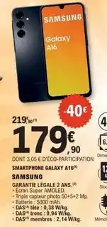 E.Leclerc Samsung - smartphone galaxy a16 offre