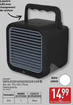 ALDI AMBIANO Ventilateur rafraichisseur d'air offre