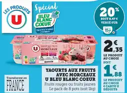 Hyper U Yaourts aux fruits avec morceaux u bleu blanc coeur offre