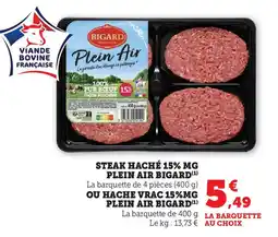 Hyper U BIGARD Steak haché 15% mg plein air offre