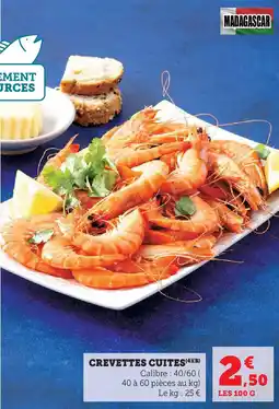 Hyper U Crevettes cuites offre