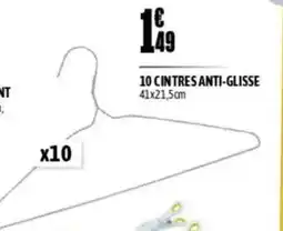 L'incroyable 10 cintres anti-glisse 41x21,5cm offre