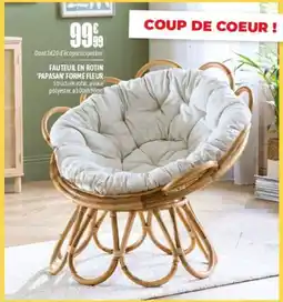 Fauteuil en rotin 'papasan' forme fleur