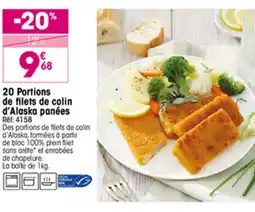 Croque Gel 20 Portions de filets de colin d'Alaska panées offre