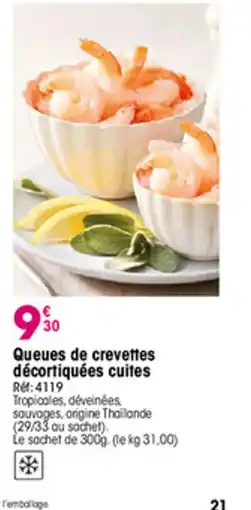 Croque Gel Queues de crevettes décortiquées cuites offre