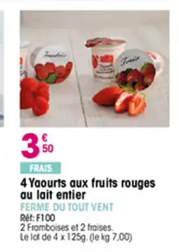 Croque Gel 4 Yaourts aux fruits rouges au lait entier offre