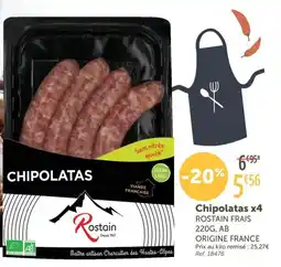 L'Eau Vive ROSTAIN FRAIS Chipolatas offre