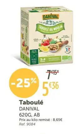 L'Eau Vive DANIVAL Taboulé offre