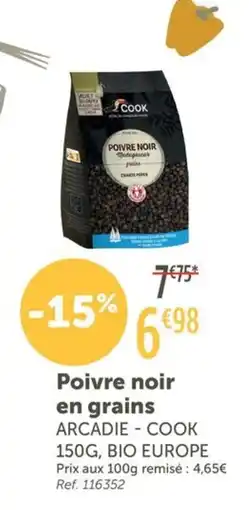 L'Eau Vive ARCADIE COOK Poivre noir en grains offre