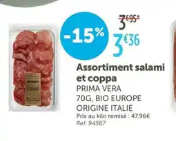 L'Eau Vive PRIMA VERA Assortiment salami et coppa offre