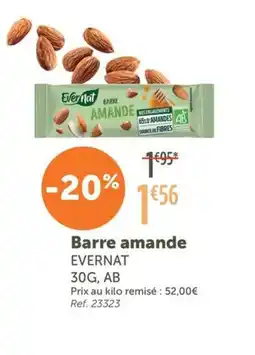 L'Eau Vive EVERNAT Barre amande offre
