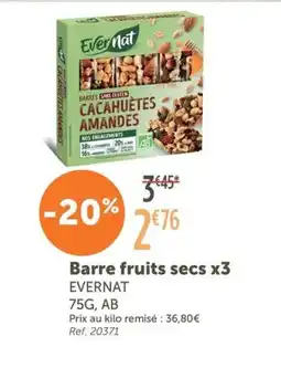 L'Eau Vive EVERNAT Barre fruits secs x3 offre