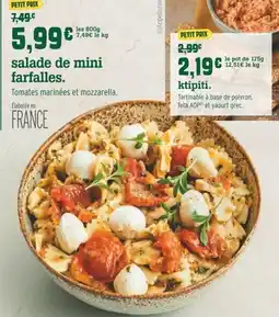 Manger Bouger Salade de mini farfalles offre