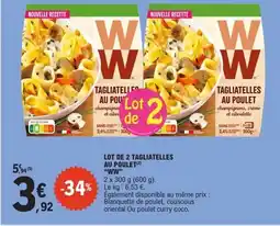 E.Leclerc Express WW Lot de 2 tagliatelles au poulet offre