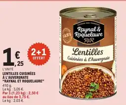 E.Leclerc Express RAYNAL ET ROQUELAURE Lentilles cuisinées à l'auvergnate offre