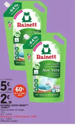 E.Leclerc Express RAINETT Recharge lessive liquide offre