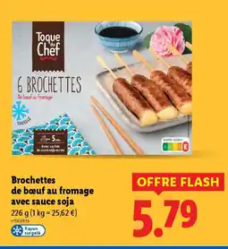 Lidl Brochettes de bœuf au fromage avec sauce soja offre