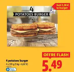 Lidl 4 potatoes burger offre