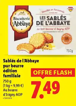 Lidl Sablés de l'Abbaye pur beurre édition familiale offre
